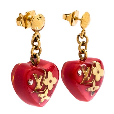 louis vuitton earrings heart|Louis Vuitton symbol earrings.